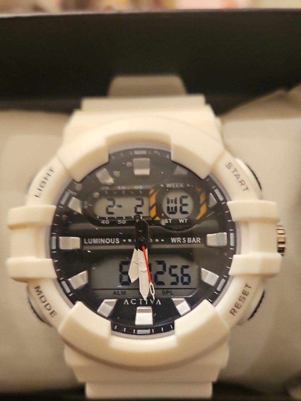 Activa White Digital-Analog Sport Watch
